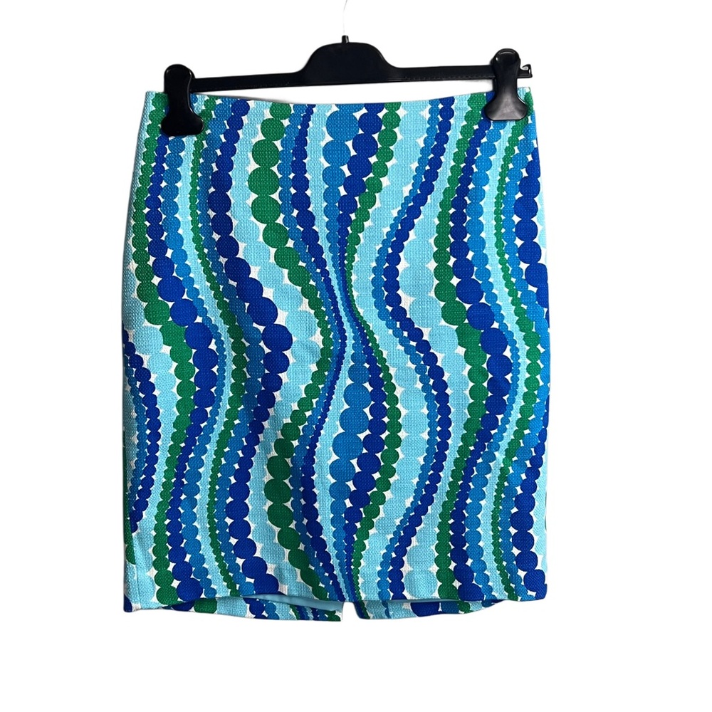 Talbots Colorful Wave Dot Retro Geometric Bohemian Pencil Skirt Size 8P